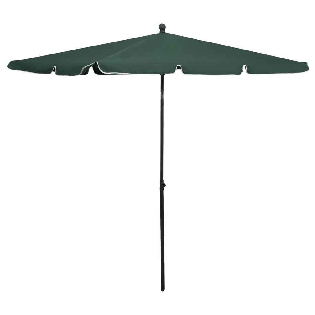 vidaXL Ombrellone da Giardino con Palo 210x140 cm Verde