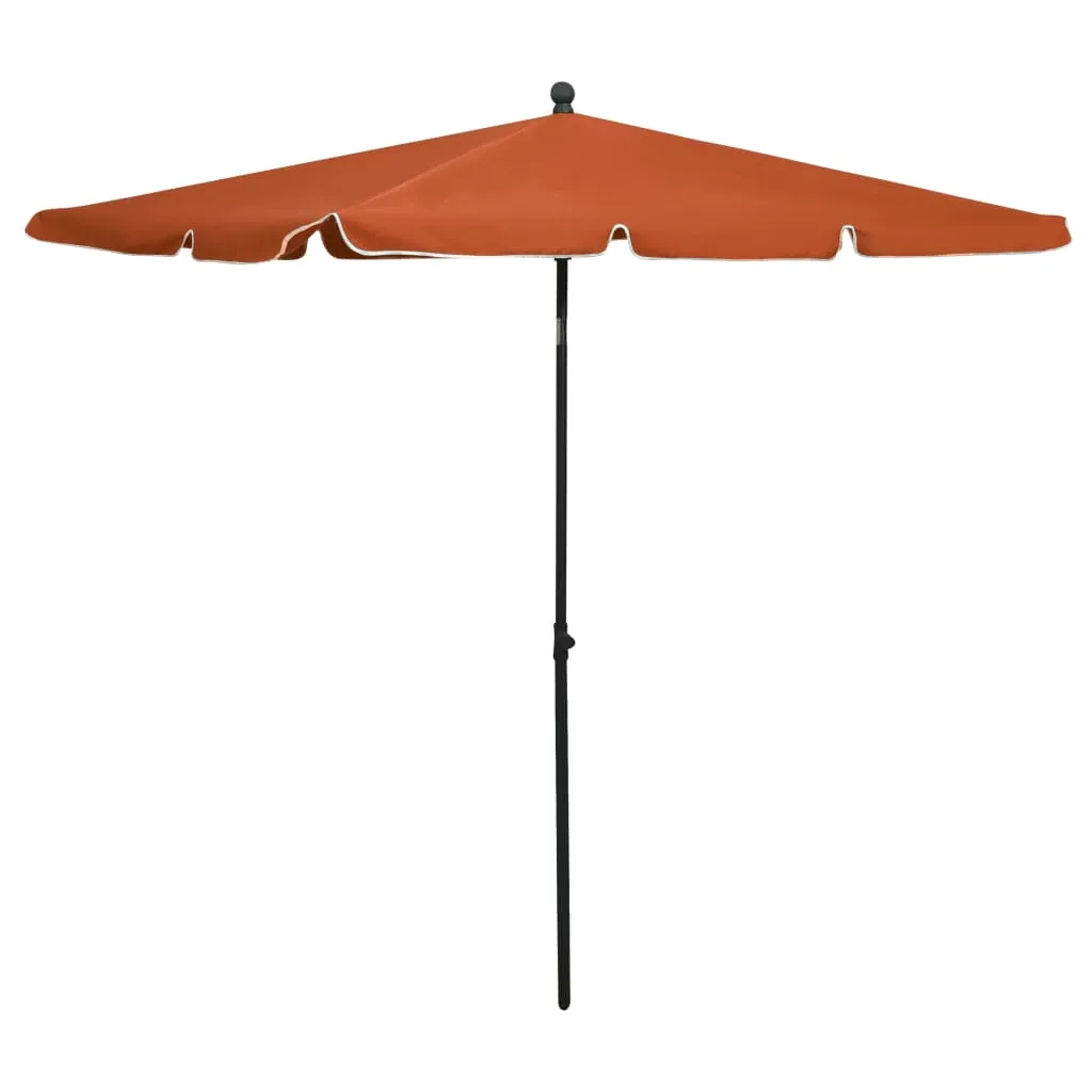 vidaXL Ombrellone da Giardino con Palo 210x140 cm Terracotta