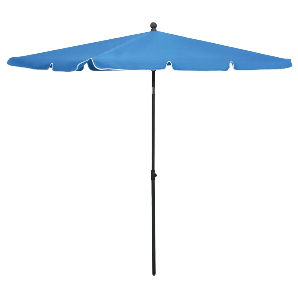 vidaXL Ombrellone da Giardino con Palo 210x140 cm Azzurro