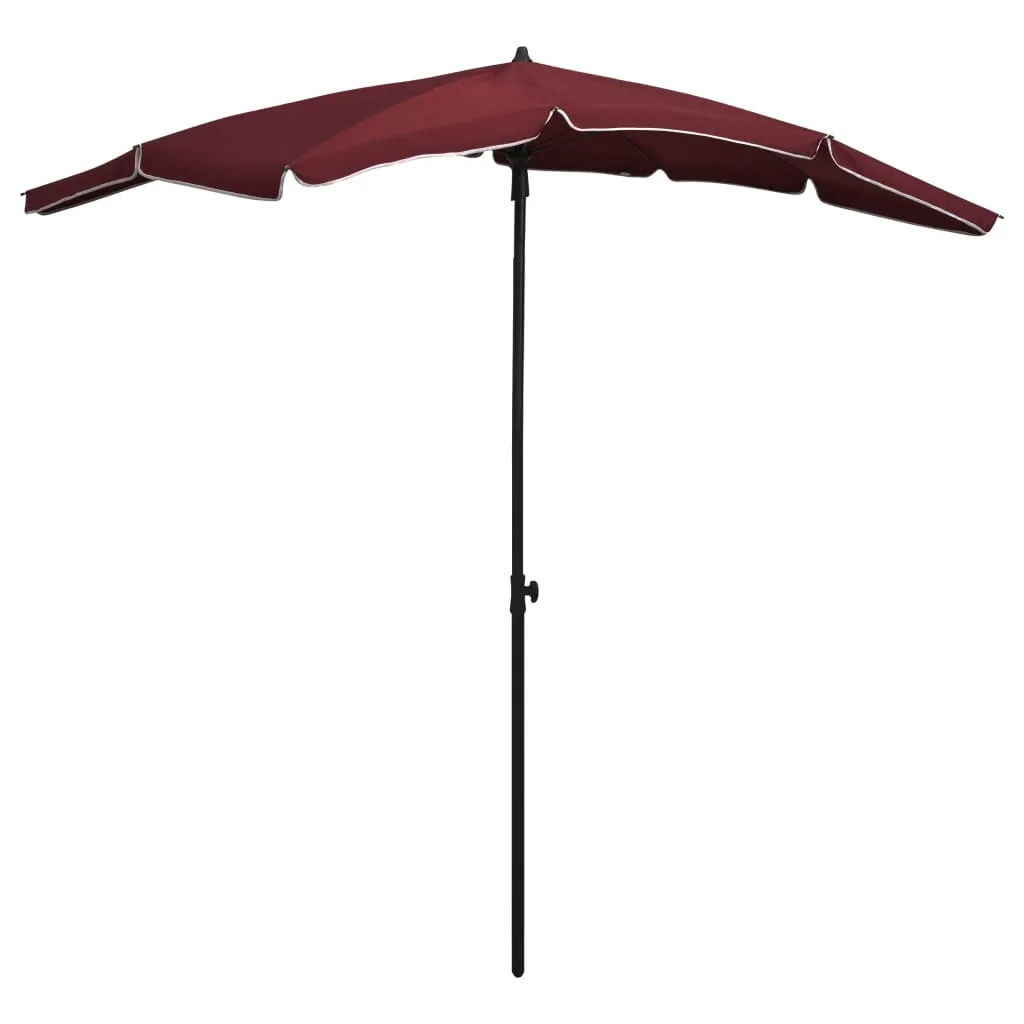 vidaXL Ombrellone da Giardino con Palo 200x130 cm Rosso Bordò