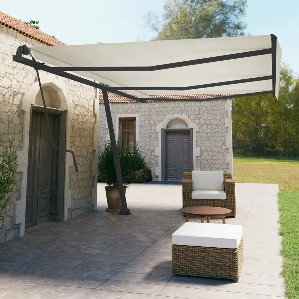 vidaXL Set Pali per Tenda da Sole Antracite 600x245 cm Ferro 