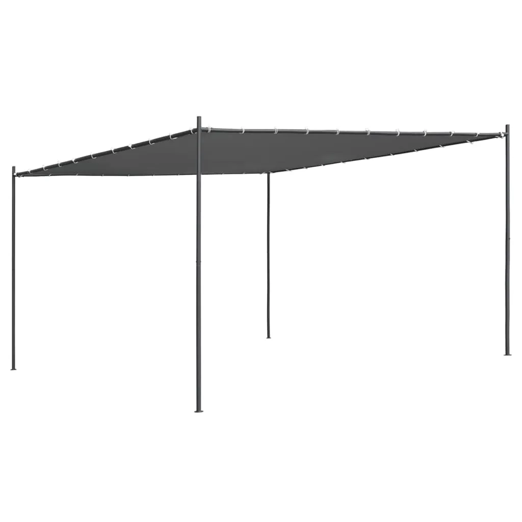 vidaXL Gazebo con Tetto Inclinato 400x400x270 cm Antracite 180 g/m²