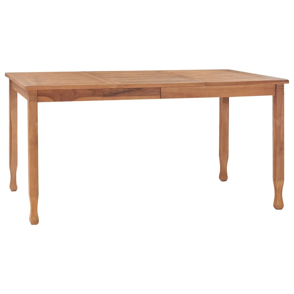 vidaXL Tavolo da Pranzo da Giardino 150x90x75 cm in Massello di Teak