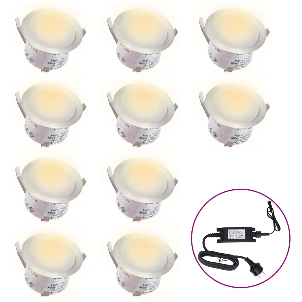 vidaXL Faretti Carrabili a LED 10 pz Bianco Caldo