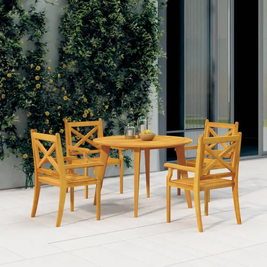 vidaXL Set Mobili da Pranzo per Giardino 5 pz Legno Massello di Acacia