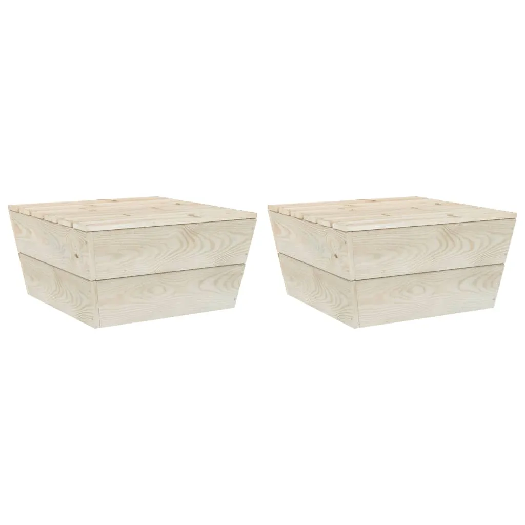 vidaXL Tavoli da Giardino 2 pz 60x60x30cm in Legno di Abete Impregnato