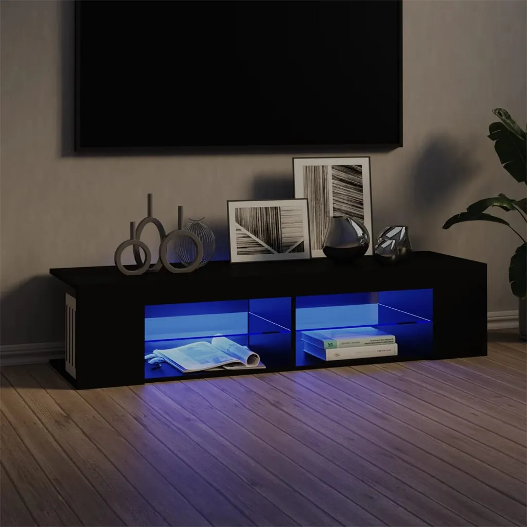 vidaXL Mobile Porta TV con Luci LED Nero 135x39x30 cm