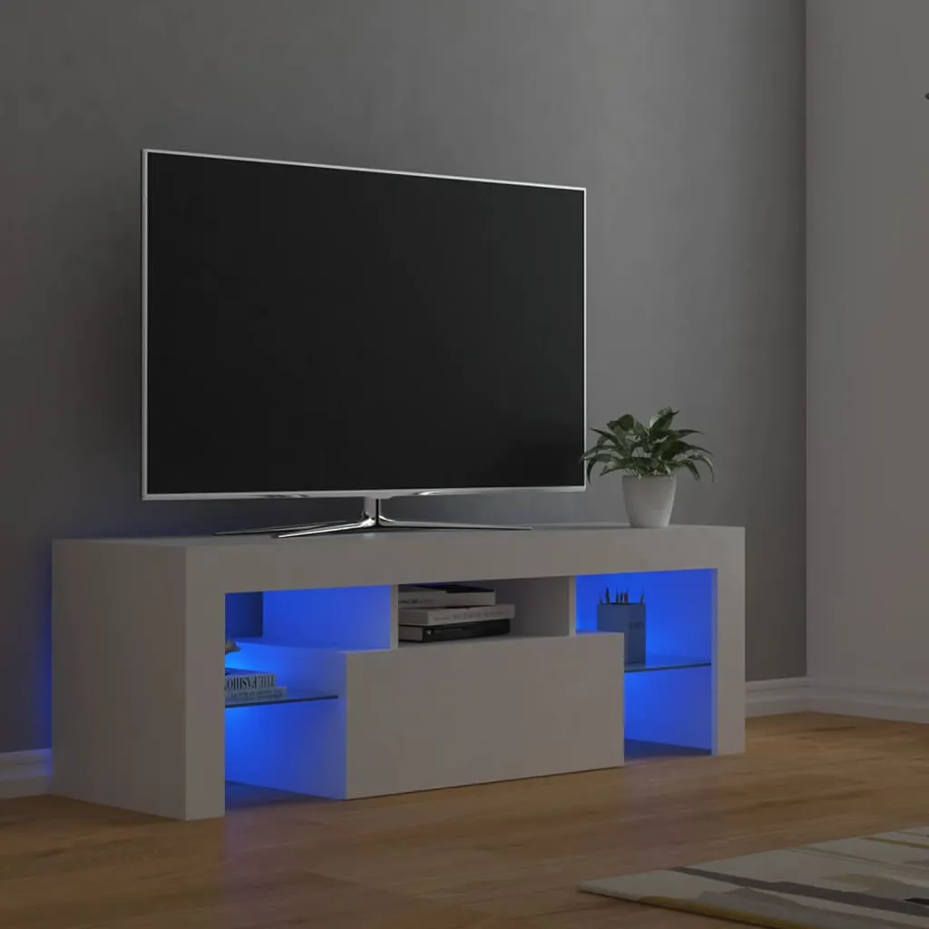 vidaXL Mobile Porta TV con Luci LED Bianco 120x35x40 cm