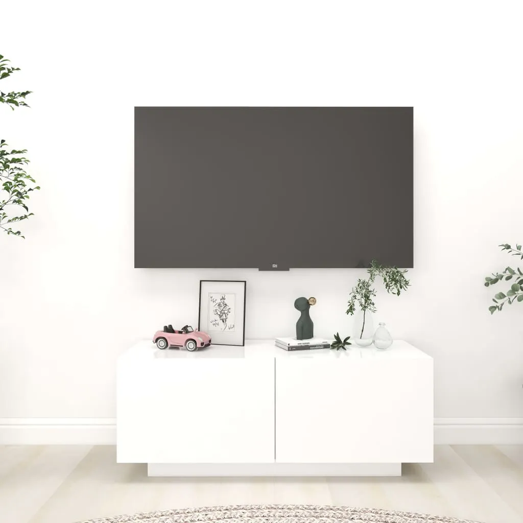 vidaXL Mobile Porta TV Bianco 100x35x40 cm in Legno Multistrato