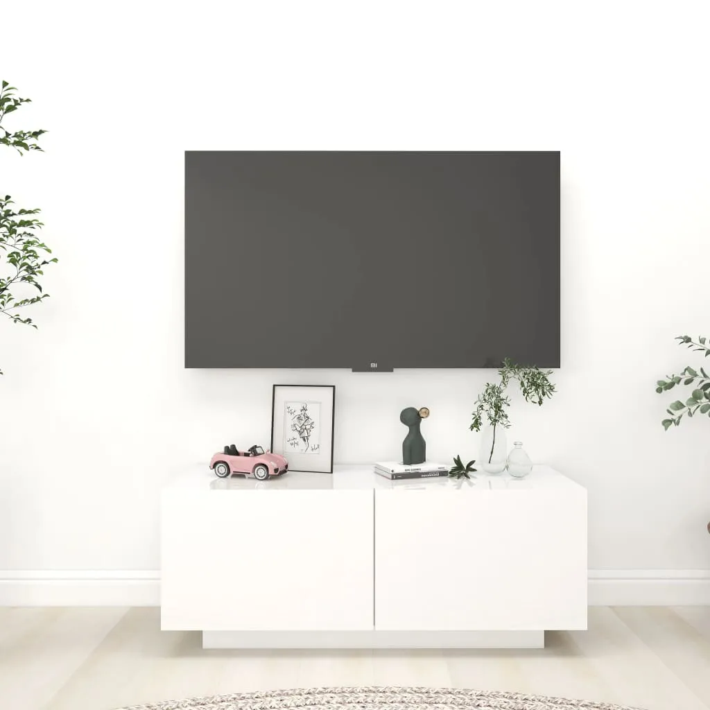 vidaXL Mobile TV Bianco Lucido 100x35x40 cm in Truciolato