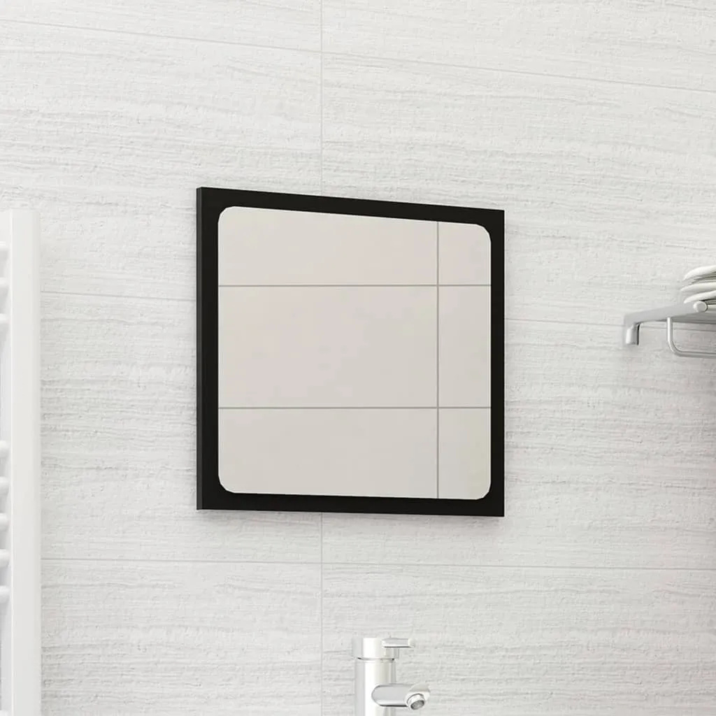 vidaXL Specchio da Bagno Nero 40x1,5x37 cm in Legno Multistrato