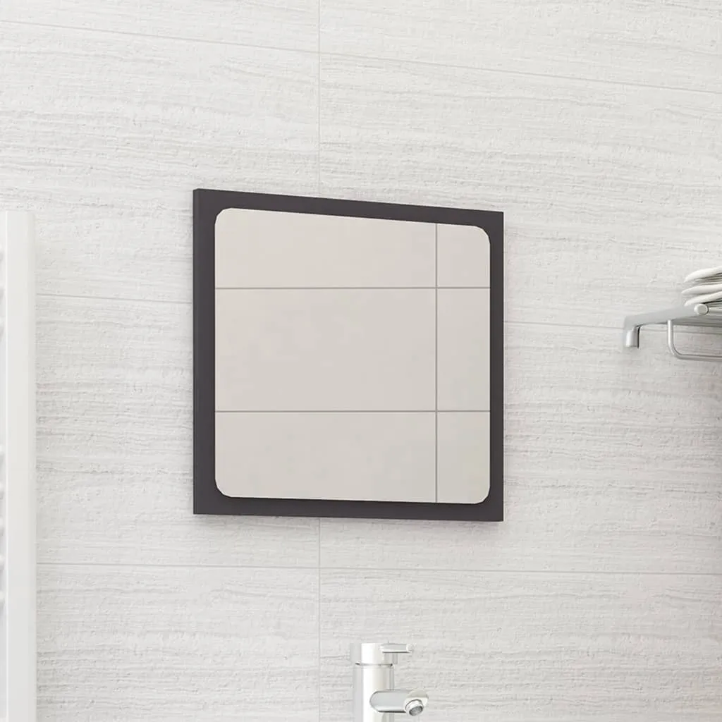 vidaXL Specchio da Bagno Grigio 40x1,5x37 cm in Legno Multistrato