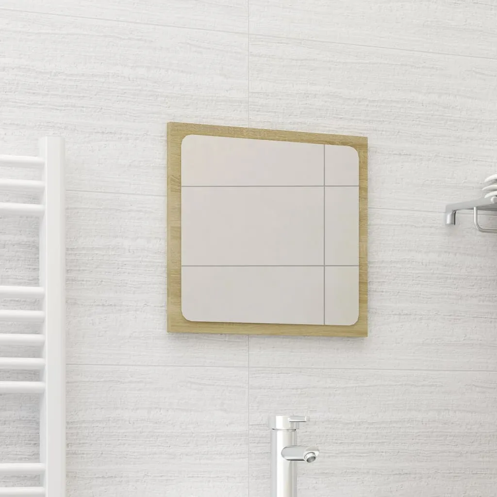 vidaXL Specchio da Bagno Rovere Sonoma 40x1,5x37 cm Legno Multistrato