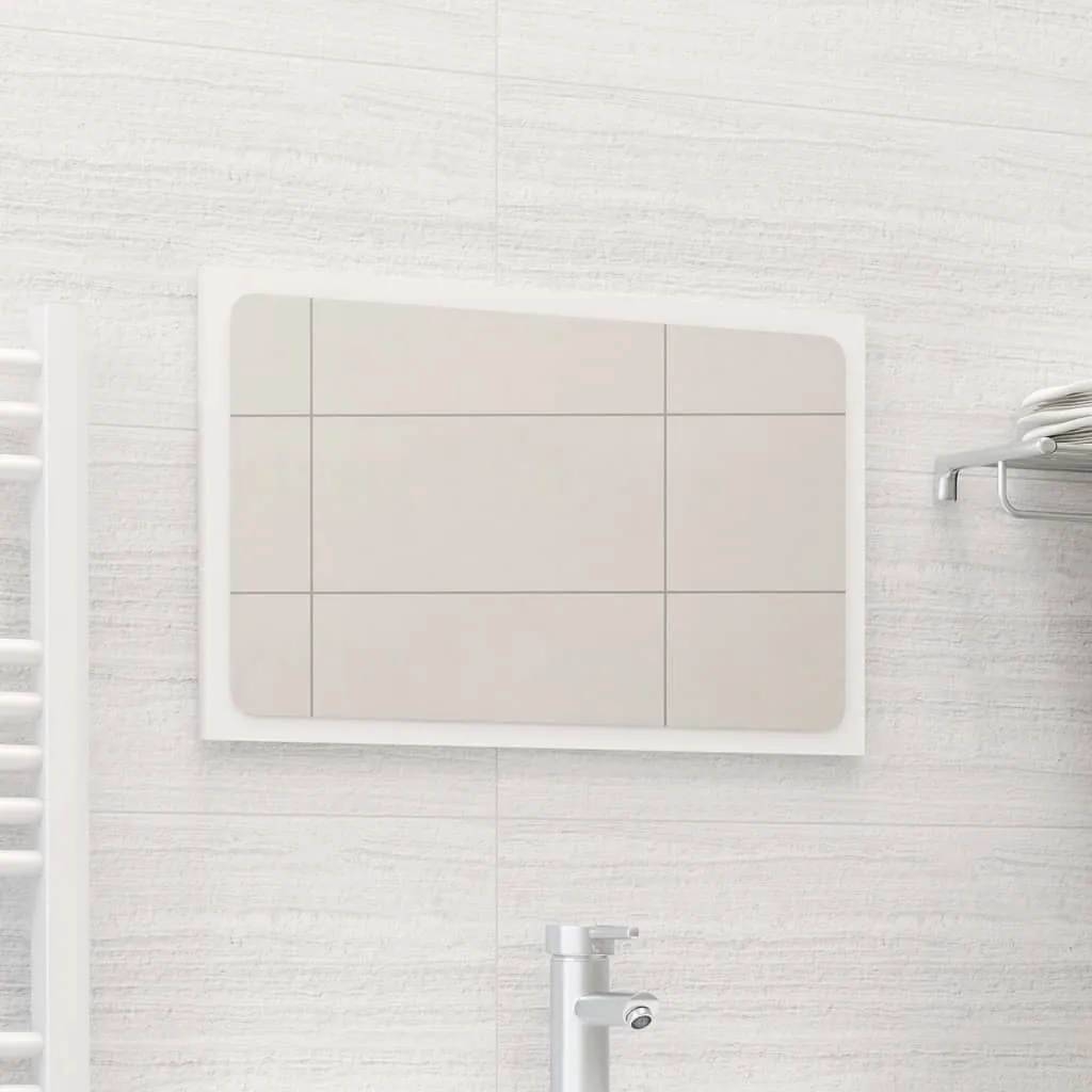 vidaXL Specchio da Bagno Bianco 60x1,5x37 cm in Legno Multistrato