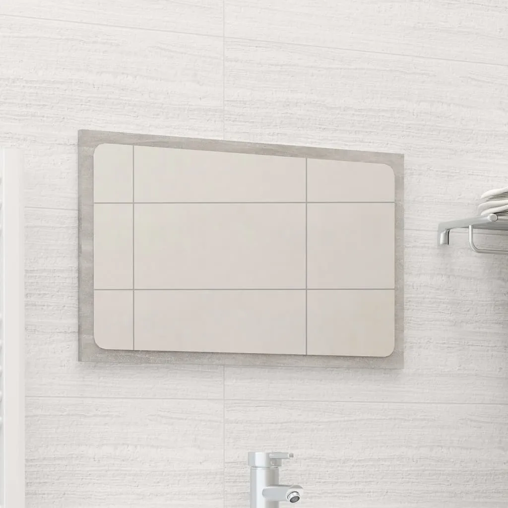 vidaXL Specchio da Bagno Grigio Cemento 60x1,5x37 cm Legno Multistrato