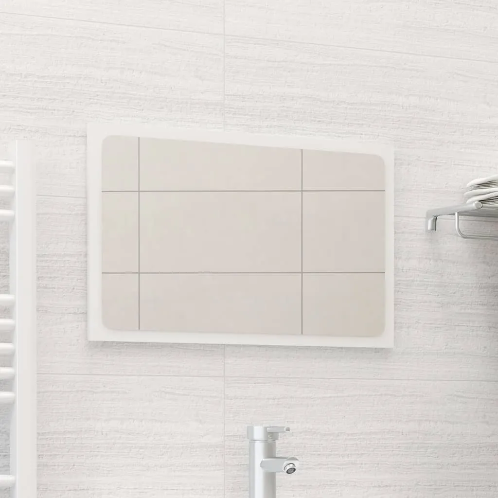 vidaXL Specchio da Bagno Bianco Lucido 60x1,5x37 cm Legno Multistrato