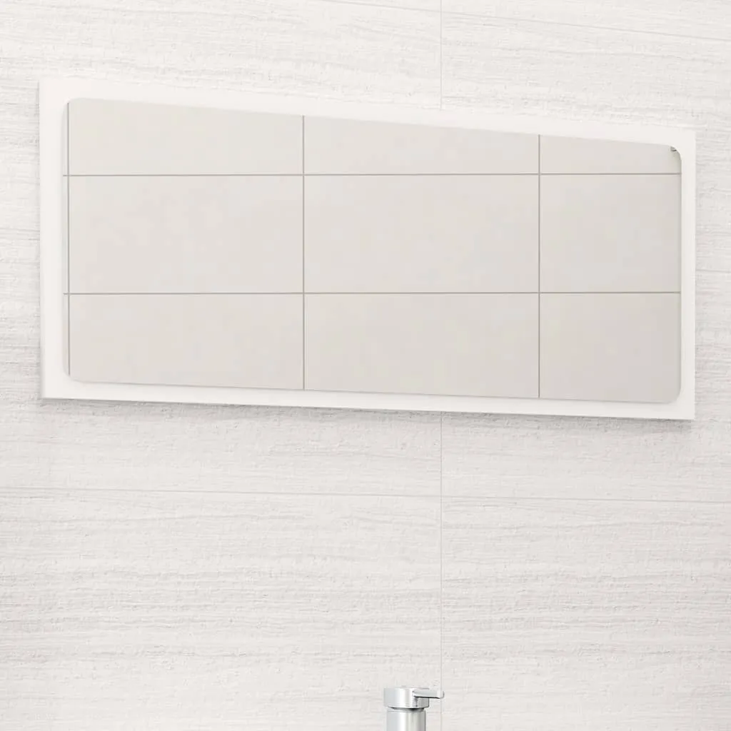 vidaXL Specchio da Bagno Bianco 80x1,5x37 cm in Legno Multistrato