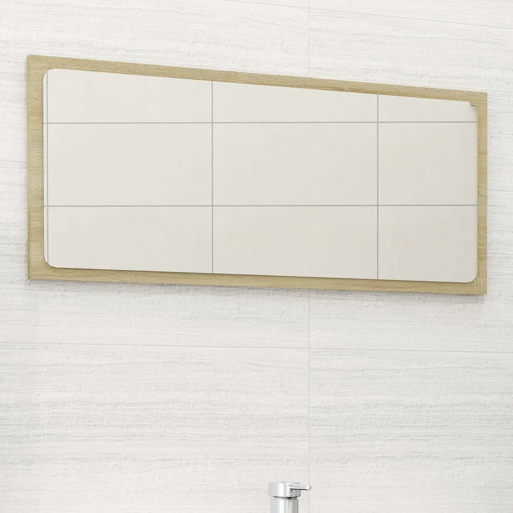 vidaXL Specchio da Bagno Rovere Sonoma 80x1,5x37 cm Legno Multistrato