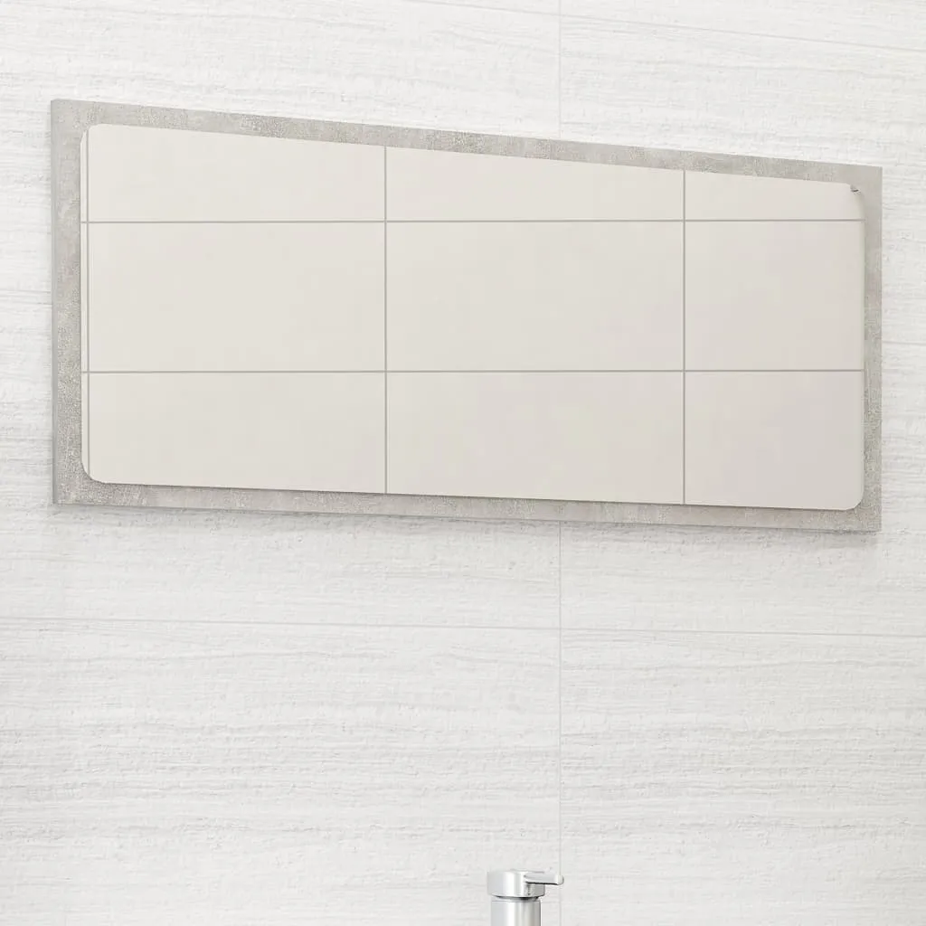 vidaXL Specchio da Bagno Grigio Cemento 80x1,5x37 cm Legno Multistrato