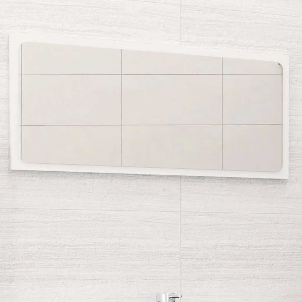 vidaXL Specchio da Bagno Bianco Lucido 80x1,5x37 cm Legno Multistrato