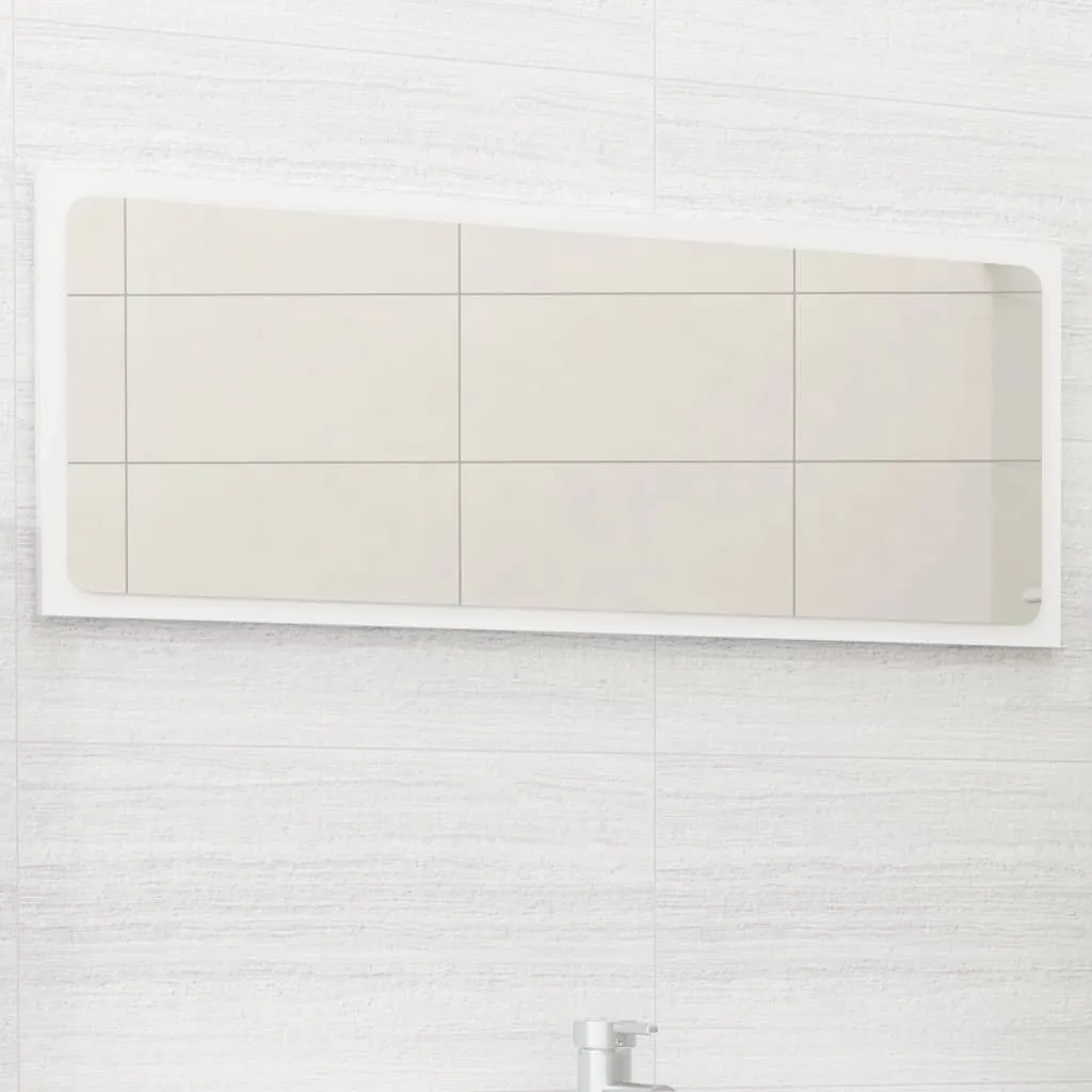 vidaXL Specchio da Bagno Bianco 90x1,5x37 cm in Legno Multistrato