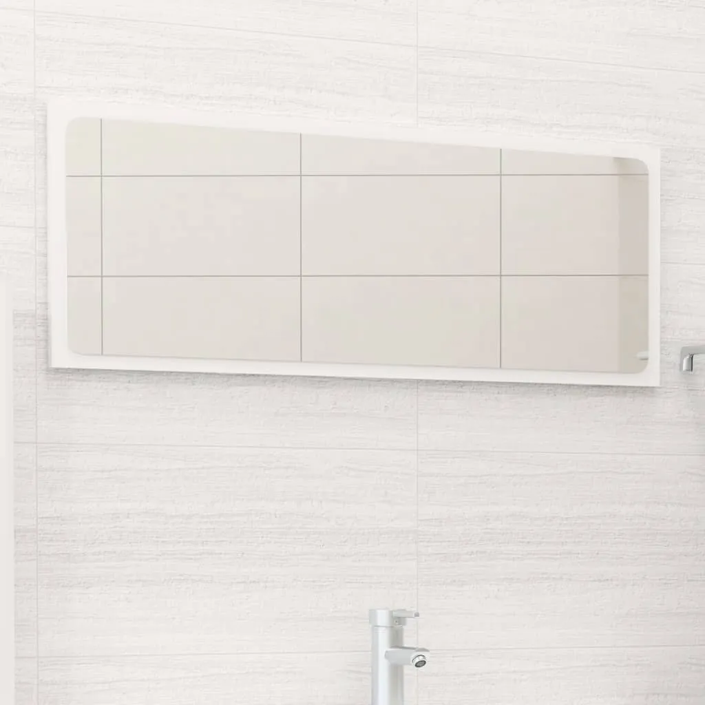 vidaXL Specchio da Bagno Bianco Lucido 90x1,5x37 cm Legno Multistrato