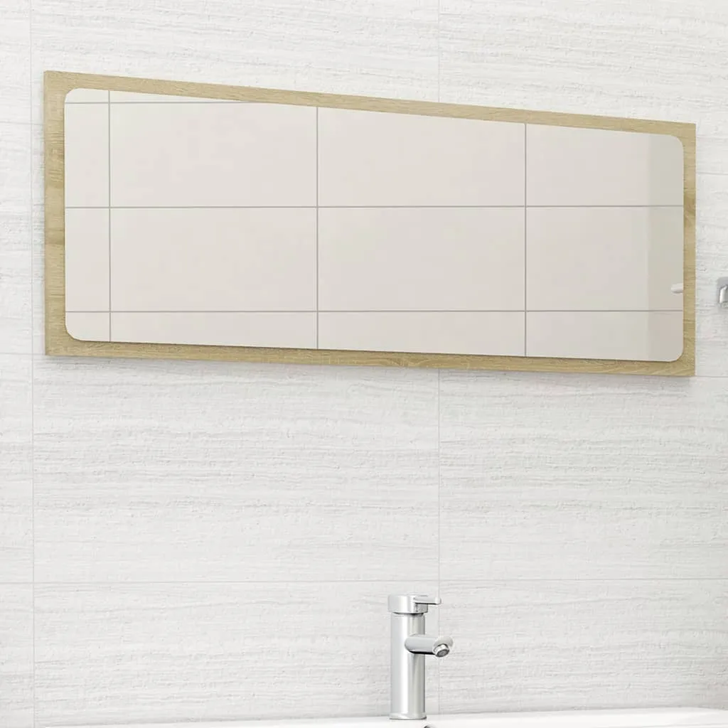 vidaXL Specchio da Bagno Rovere Sonoma 100x1,5x37 cm Legno Multistrato