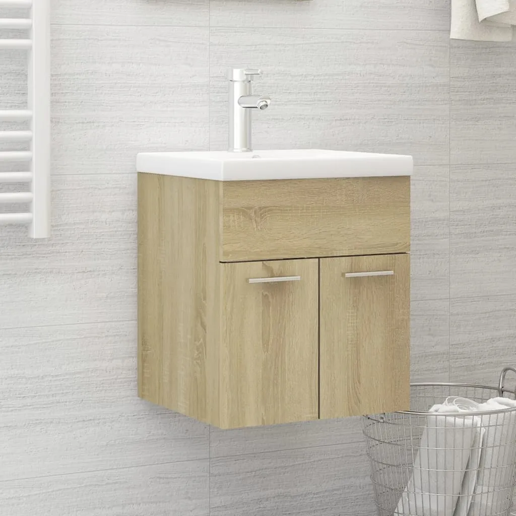 vidaXL Mobile Sottolavabo Rovere Sonoma 41x38,5x46cm Legno Multistrato