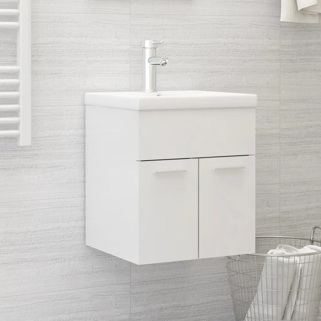 vidaXL Mobile Sottolavabo Bianco Lucido 41x38,5x46cm Legno Multistrato