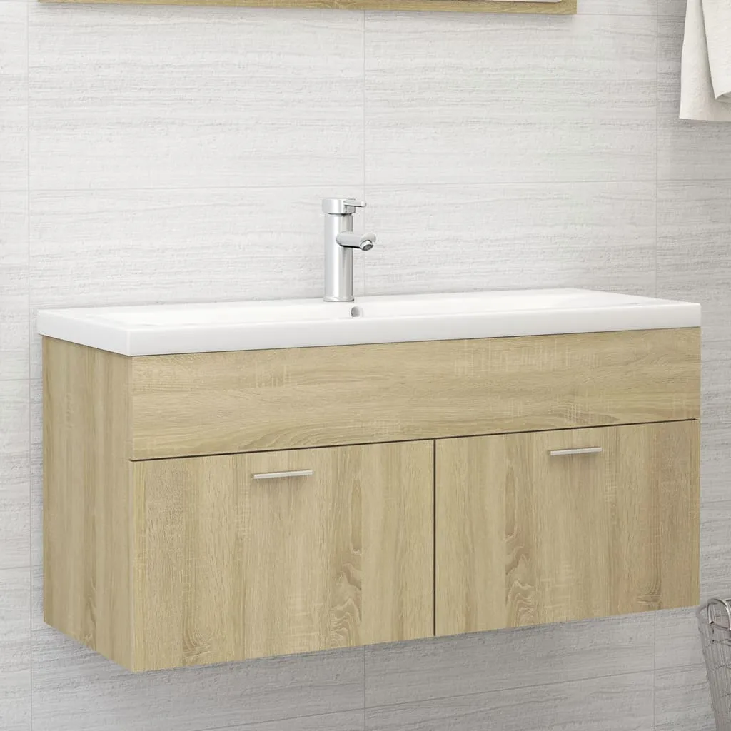 vidaXL Mobile Lavabo Rovere Sonoma 100x38,5x46 cm in Legno Multistrato