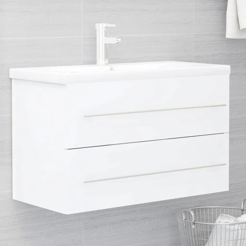 Mobile Lavabo Bianco 80x38,5x48 cm in Legno Multistrato