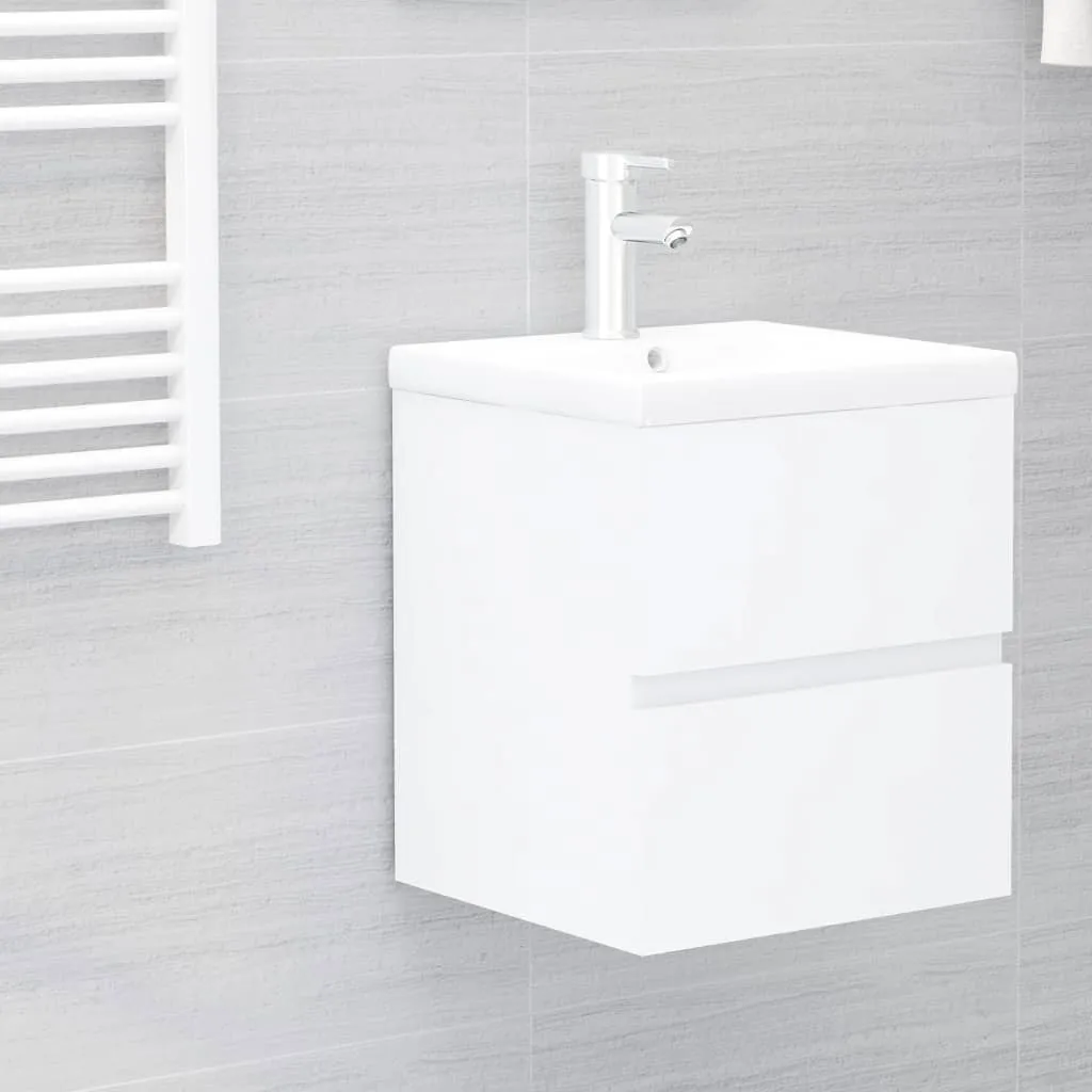 vidaXL Mobile Lavabo Bianco 41x38,5x45 cm in Legno Multistrato