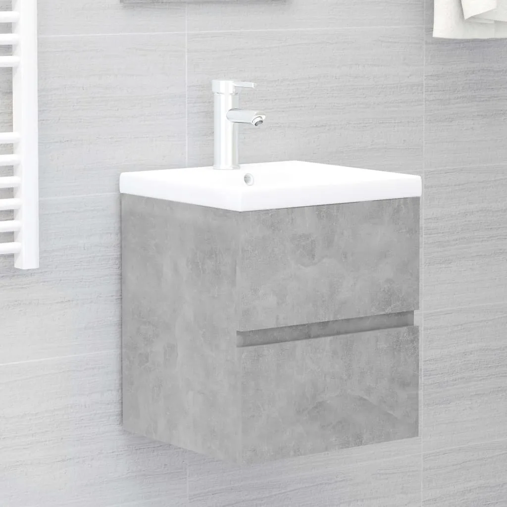 vidaXL Mobile Lavabo Grigio Cemento 41x38,5x45 cm in Legno Multistrato