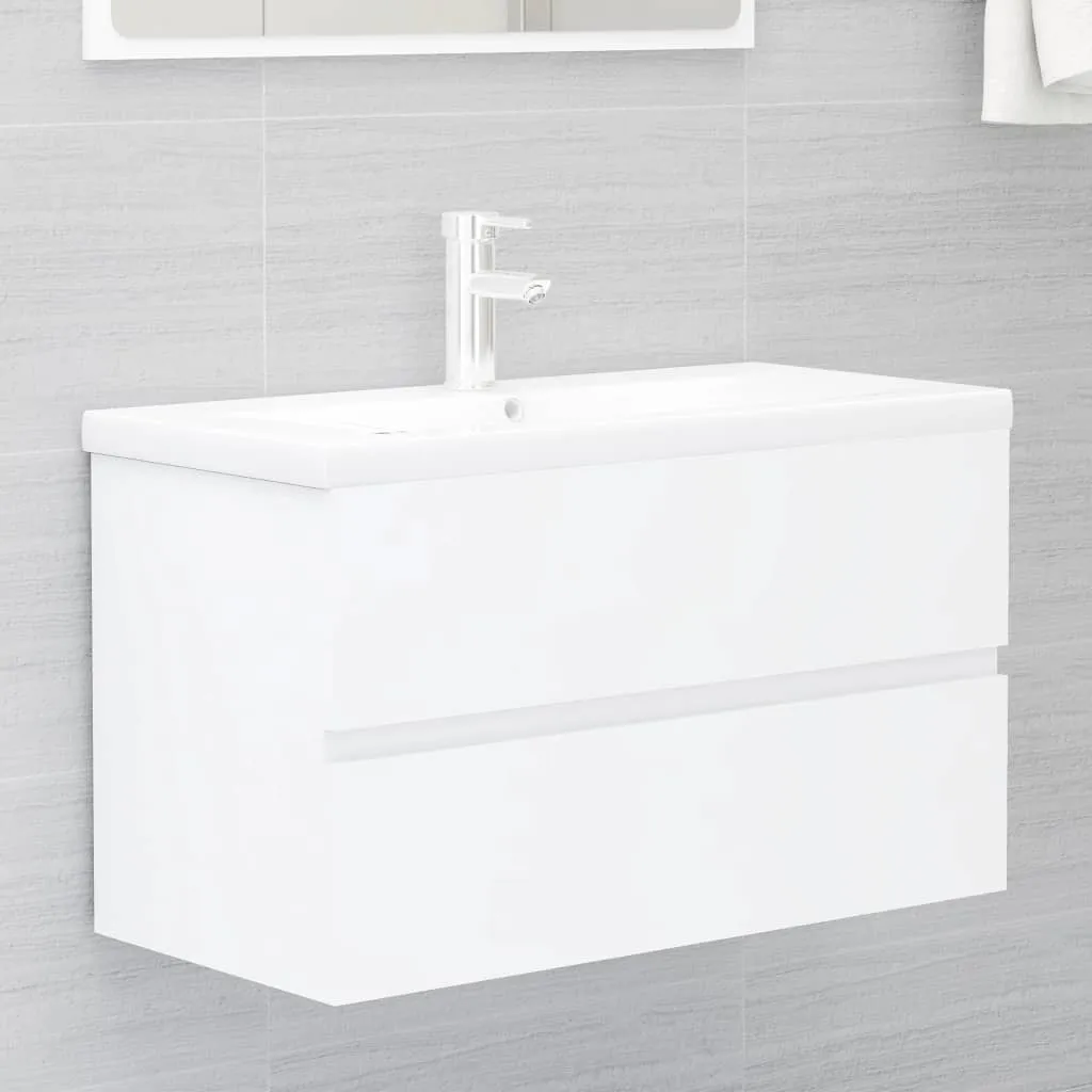 vidaXL Mobile Lavabo Bianco 80x38,5x45 cm in Legno Multistrato