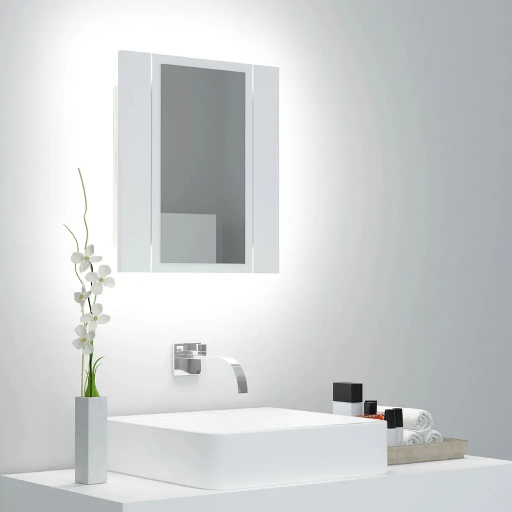 vidaXL Specchio da Bagno con LED Bianco 40x12x45 cm in Acrilico