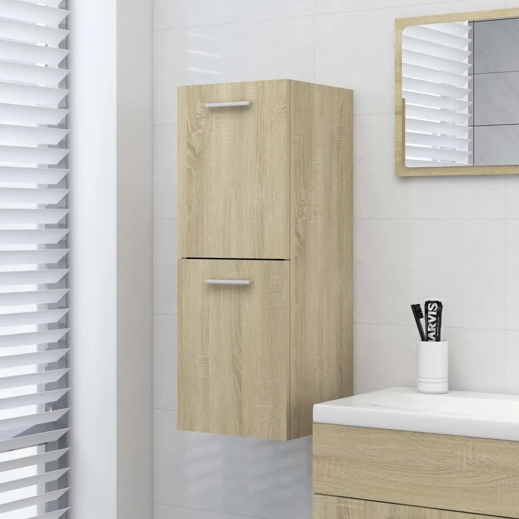 vidaXL Mobile da Bagno Rovere Sonoma 30x30x80 cm Legno Multistrato