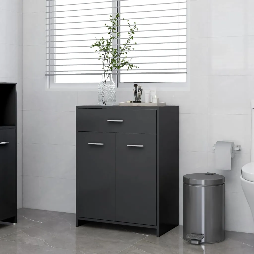 vidaXL Mobile da Bagno Grigio 60x33x80 cm in Legno Multistrato