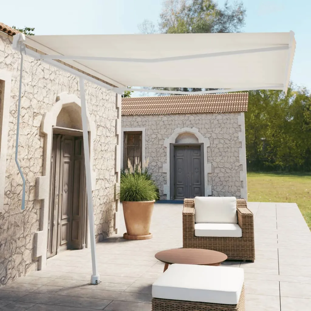 vidaXL Set Pali per Tenda da Sole Bianco 300x245 cm Ferro 