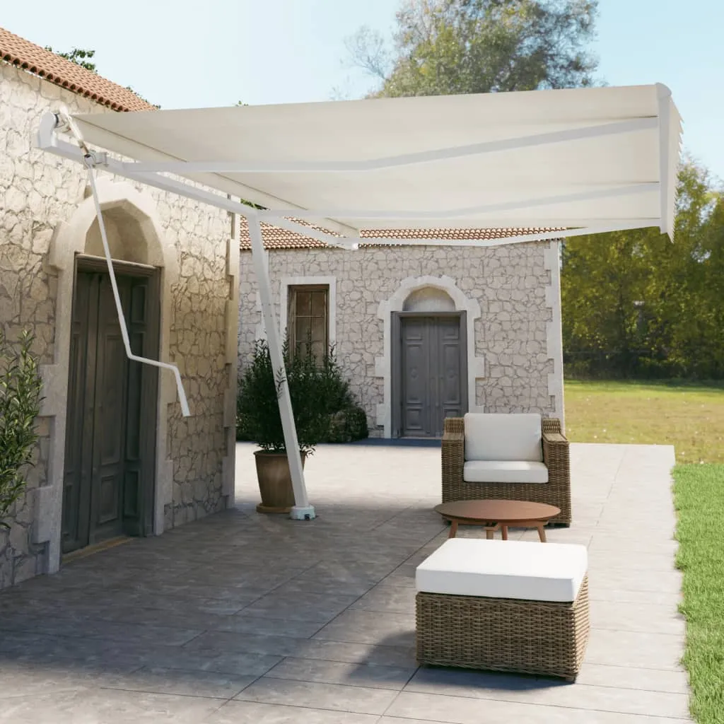 vidaXL Set Pali per Tenda da Sole Bianco 600x245 cm Ferro 