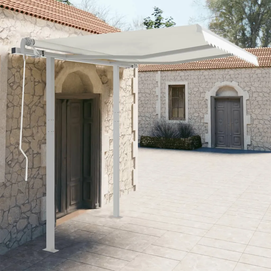 vidaXL Set Pali per Tenda da Sole Bianco 300x245 cm Ferro 