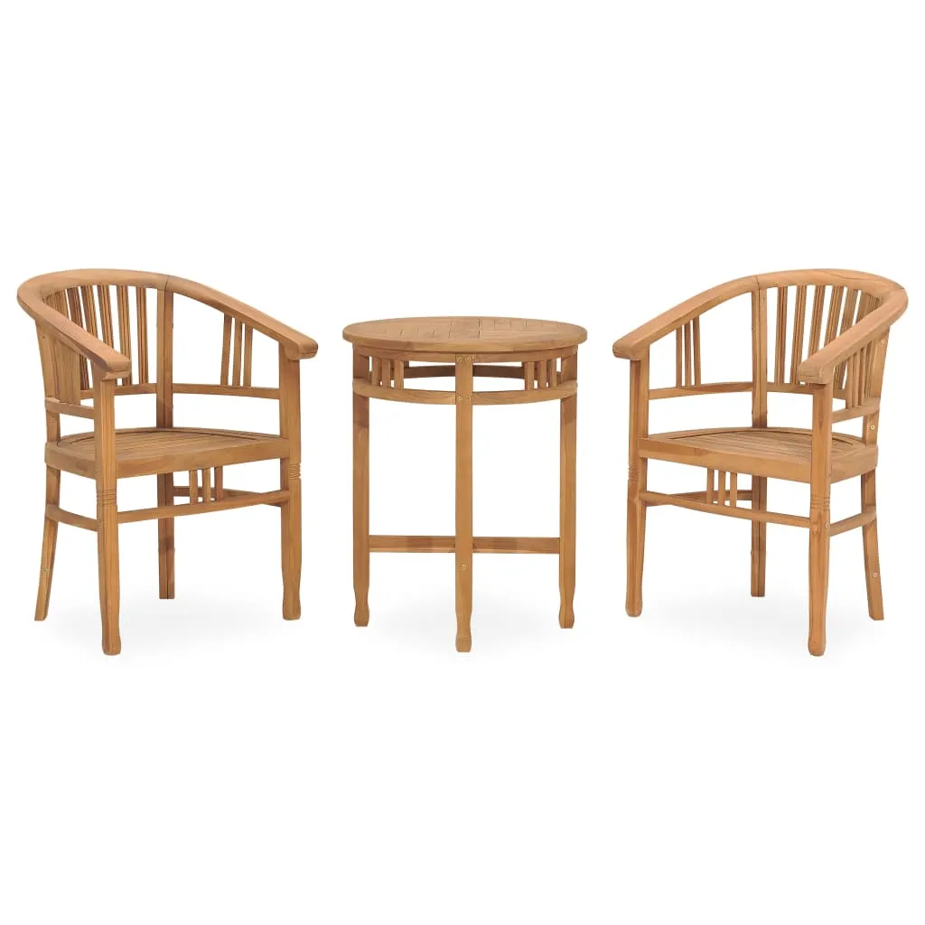 vidaXL Set da Pranzo da Giardino 3 pz in Legno Massello di Teak