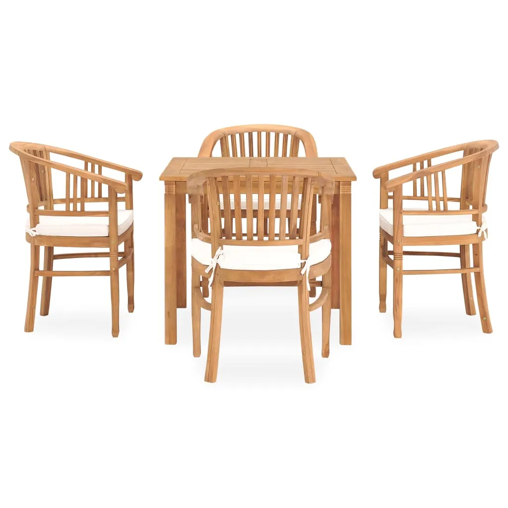 vidaXL Set da Pranzo da Giardino 5 pz con Cuscini in Massello di Teak