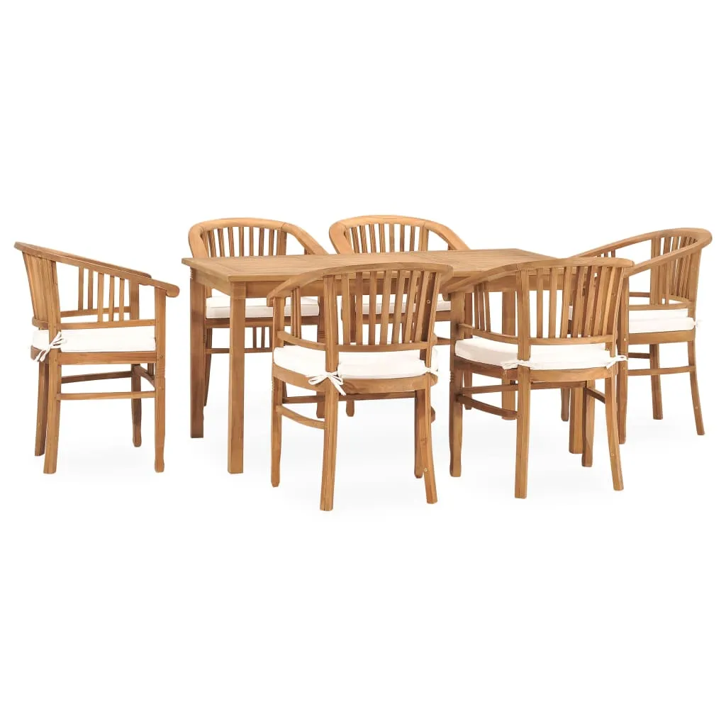 vidaXL Set da Pranzo da Giardino 7 pz con Cuscini Legno di Teak