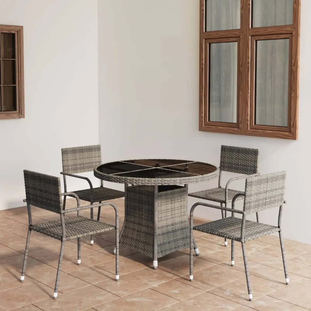 vidaXL Set Mobili da Pranzo Giardino 5 pz Polyrattan Antracite Grigio