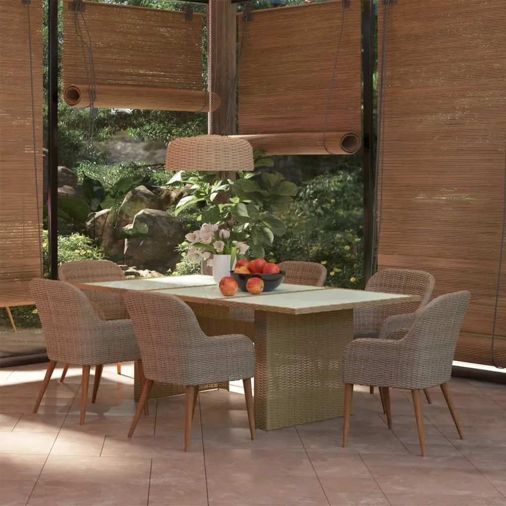 vidaXL Set da Pranzo da Giardino 7 pz in Polyrattan Marrone