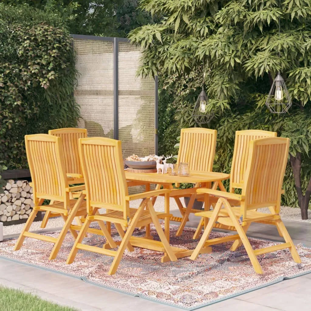 vidaXL Set da Pranzo da Giardino 7 pz in Legno Massello di Teak