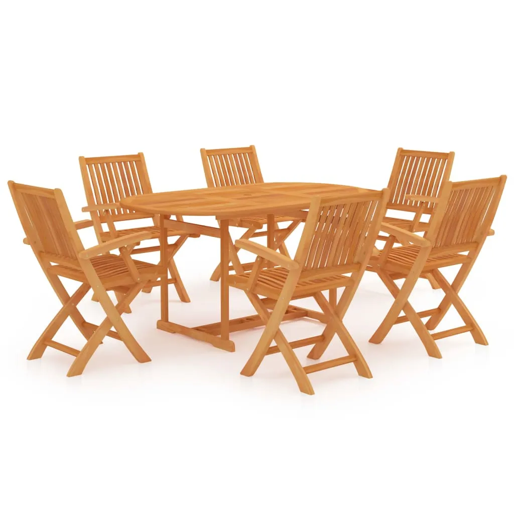 vidaXL Set da Pranzo da Giardino 7 pz in Legno Massello di Teak