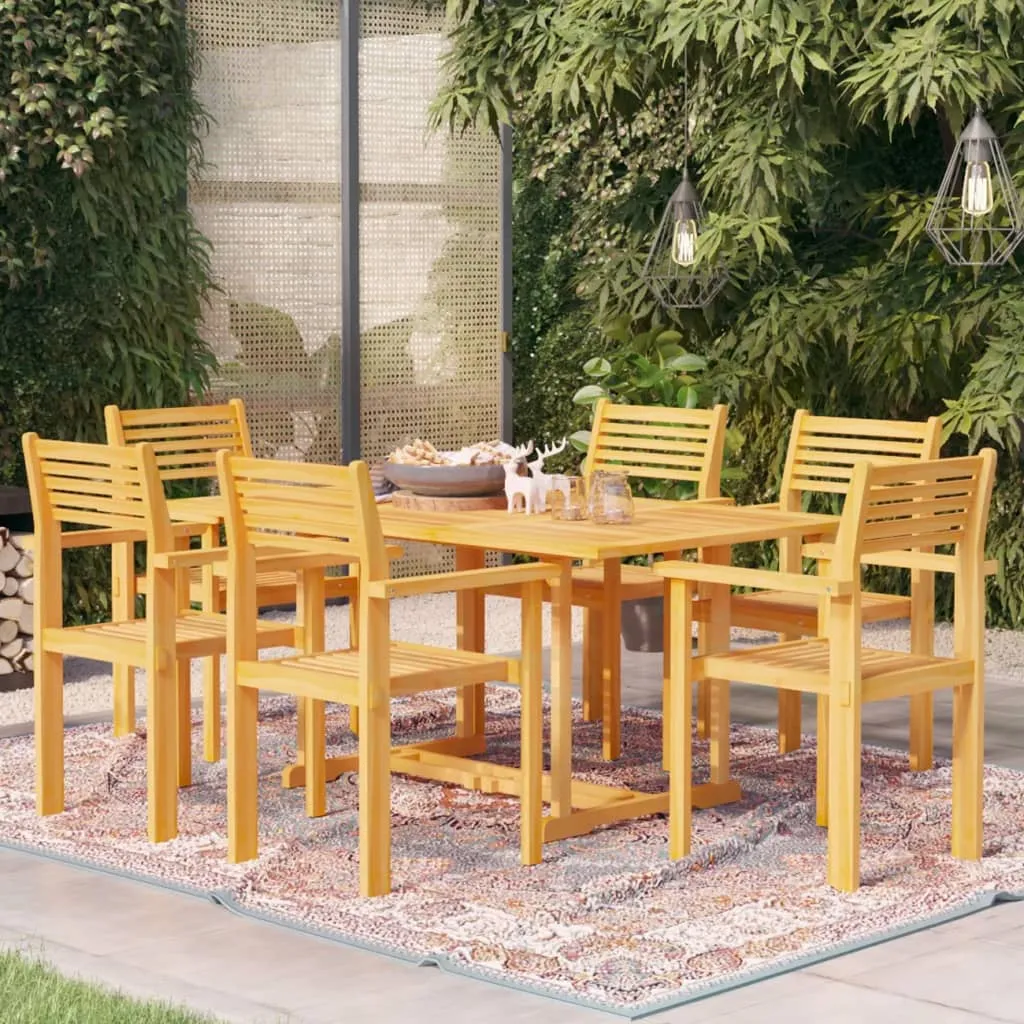 vidaXL Set da Pranzo da Giardino 7 pz in Legno Massello di Teak