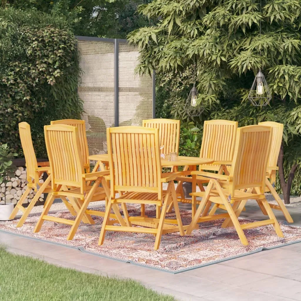 vidaXL Set da Pranzo da Giardino 9 pz in Legno Massello di Teak