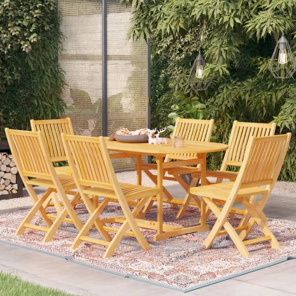 vidaXL Set da Pranzo da Giardino 7 pz in Legno Massello di Teak